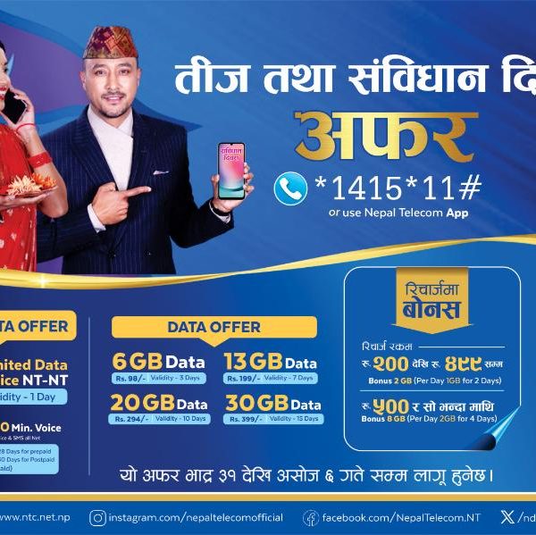 नेपाल टेलीकम तीज र संविधान दिवस अफर