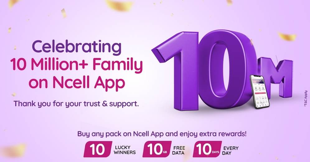 Ncell App 10 million downloads